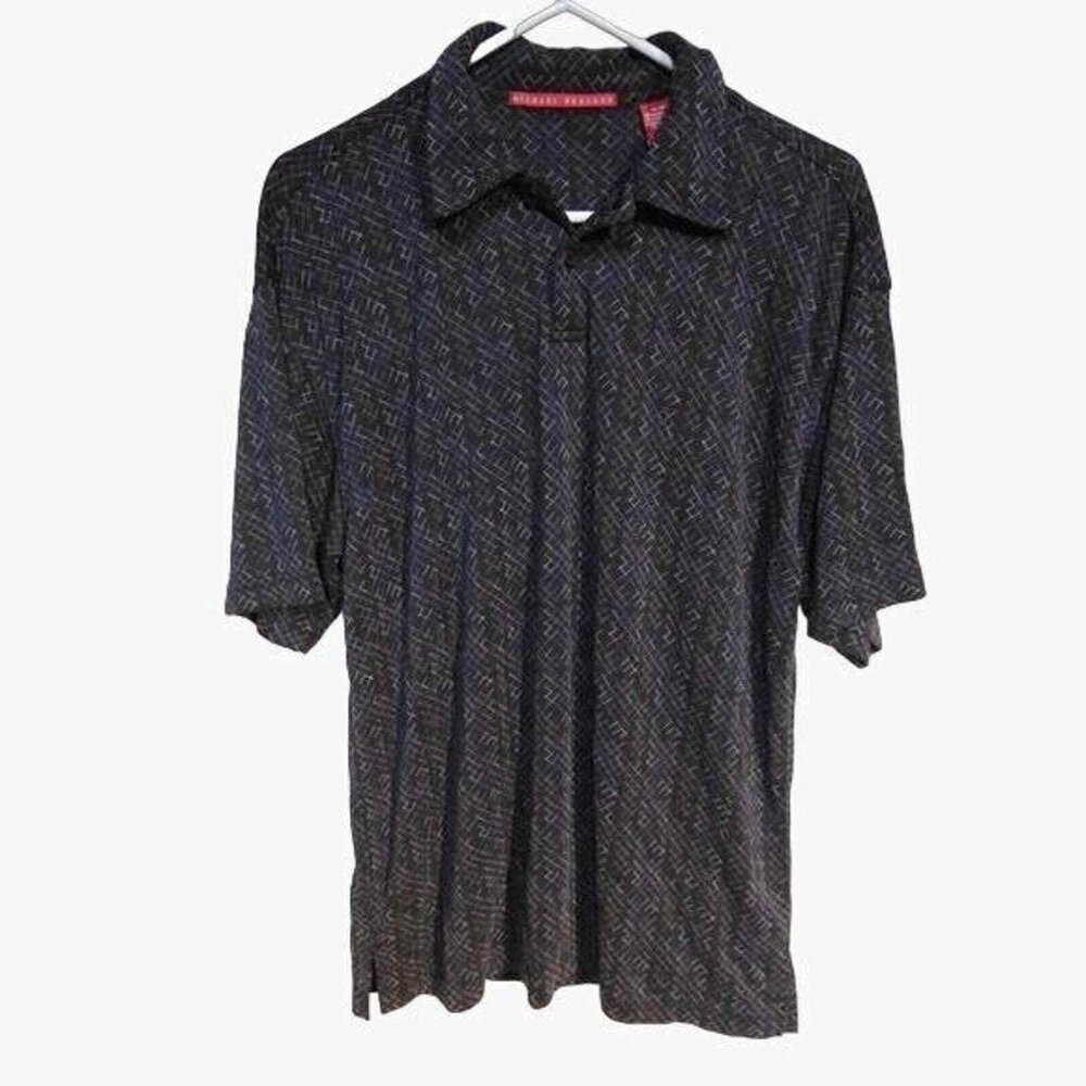 Michael‎ Brandon men's polo Shirt size medium Green with blue polyester blend